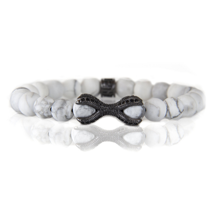 Luenzo Claw White Howelite Bead Bracelet