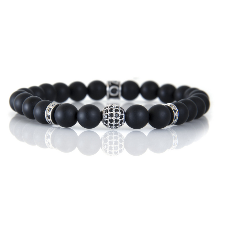 Luenzo Pavé Black Onyx Bead Bracelet