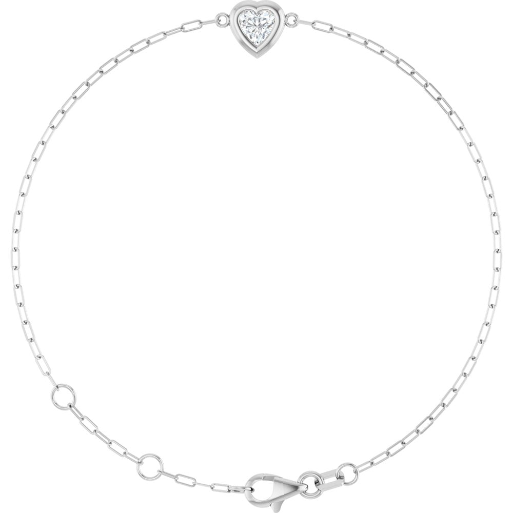 14k Gold 0.50ct Heart Diamond Bracelet