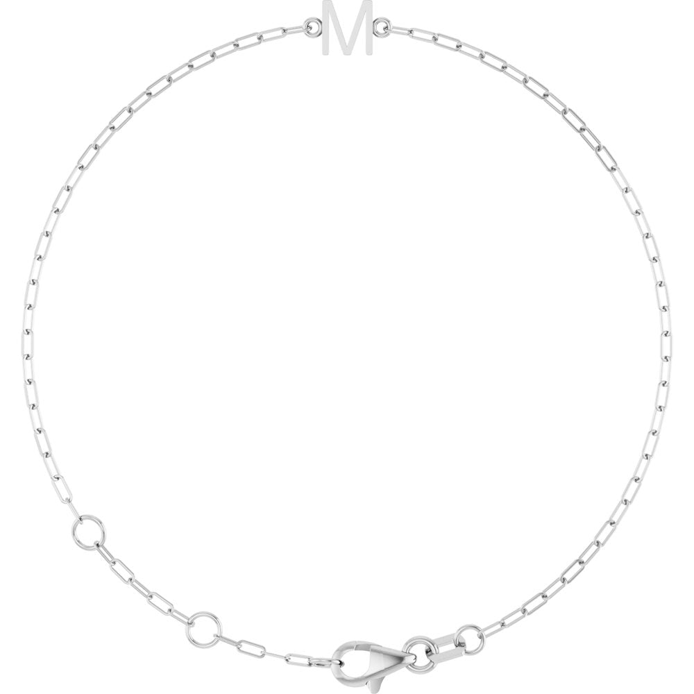 Paperclip Link Initial Bracelet