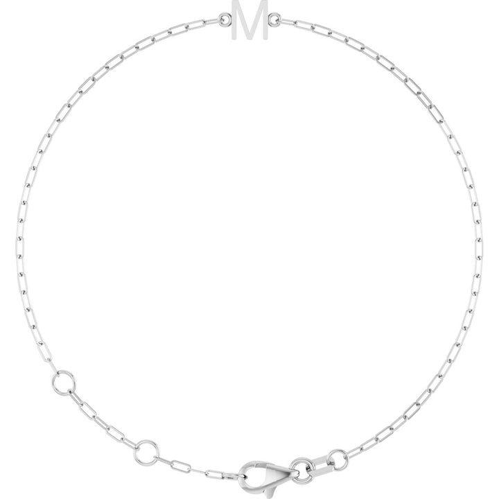 Paperclip Link Initial Bracelet