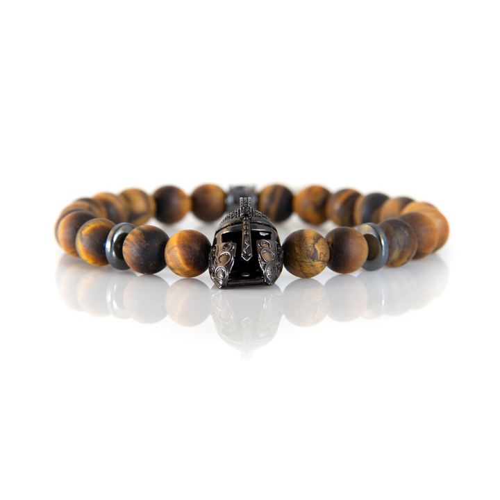 Luenzo Warrior Matte Tiger Eye Bead Bracelet