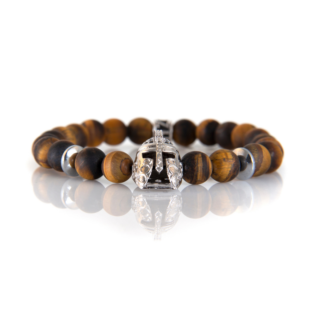 Luenzo Warrior Matte Tiger Eye Bead Bracelet