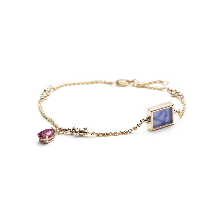 Serafino Joya Blue Agate & Rhodolite Bracelet