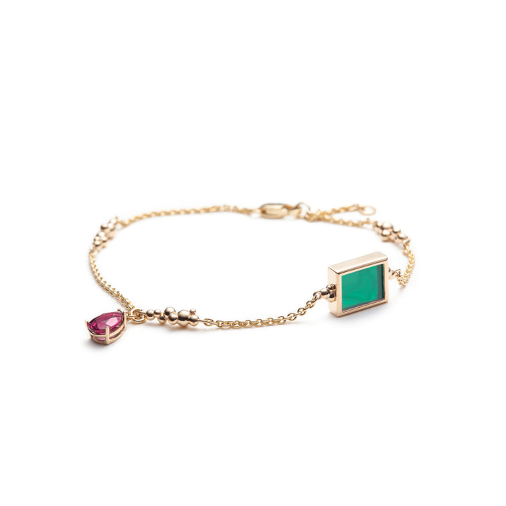 Serafino Joya Green Agate & Rhodolite Bracelet