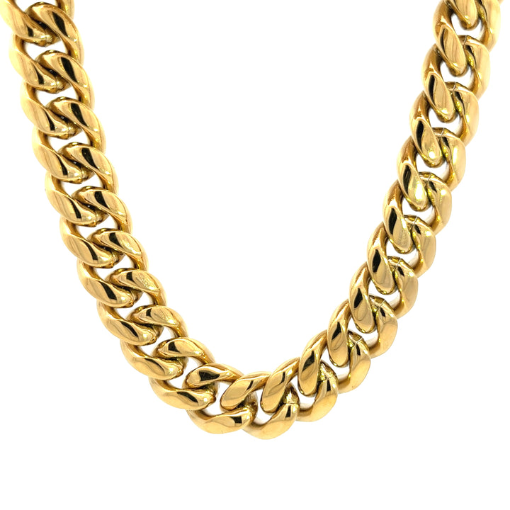 14mm Gold Plated Stainless Steel Cuban Link Chain