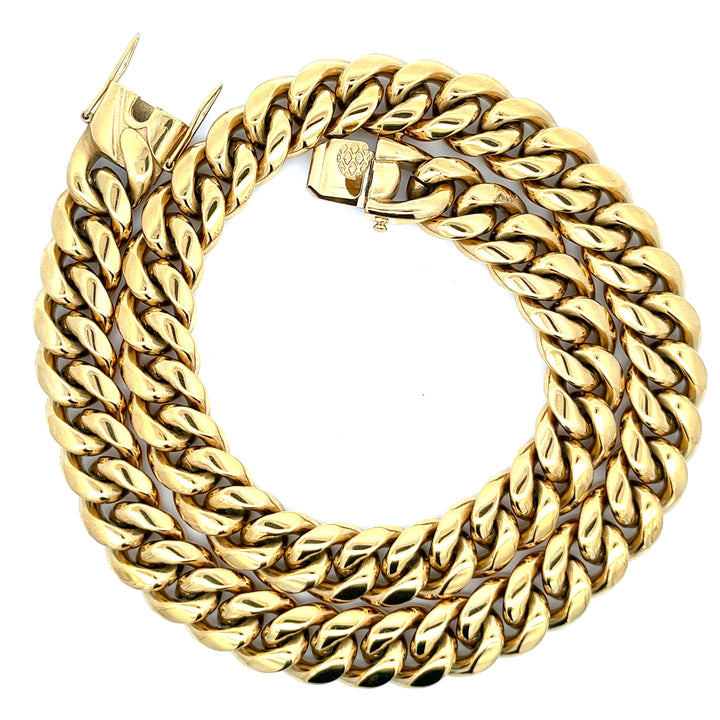 14mm Gold Plated Stainless Steel Cuban Link Chain