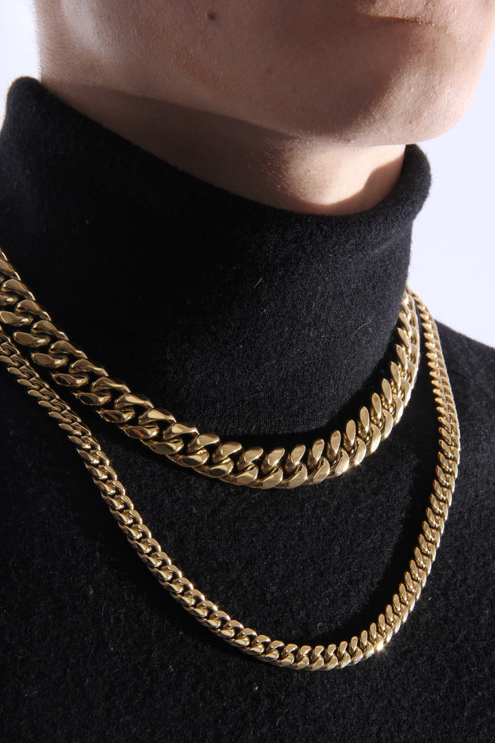 14mm Gold Plated Stainless Steel Cuban Link Chain