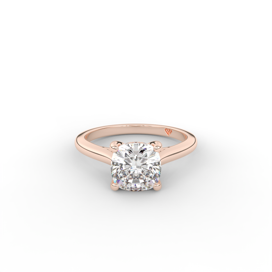 Stephanie - Classic Cathedral Hidden Halo Engagement Ring
