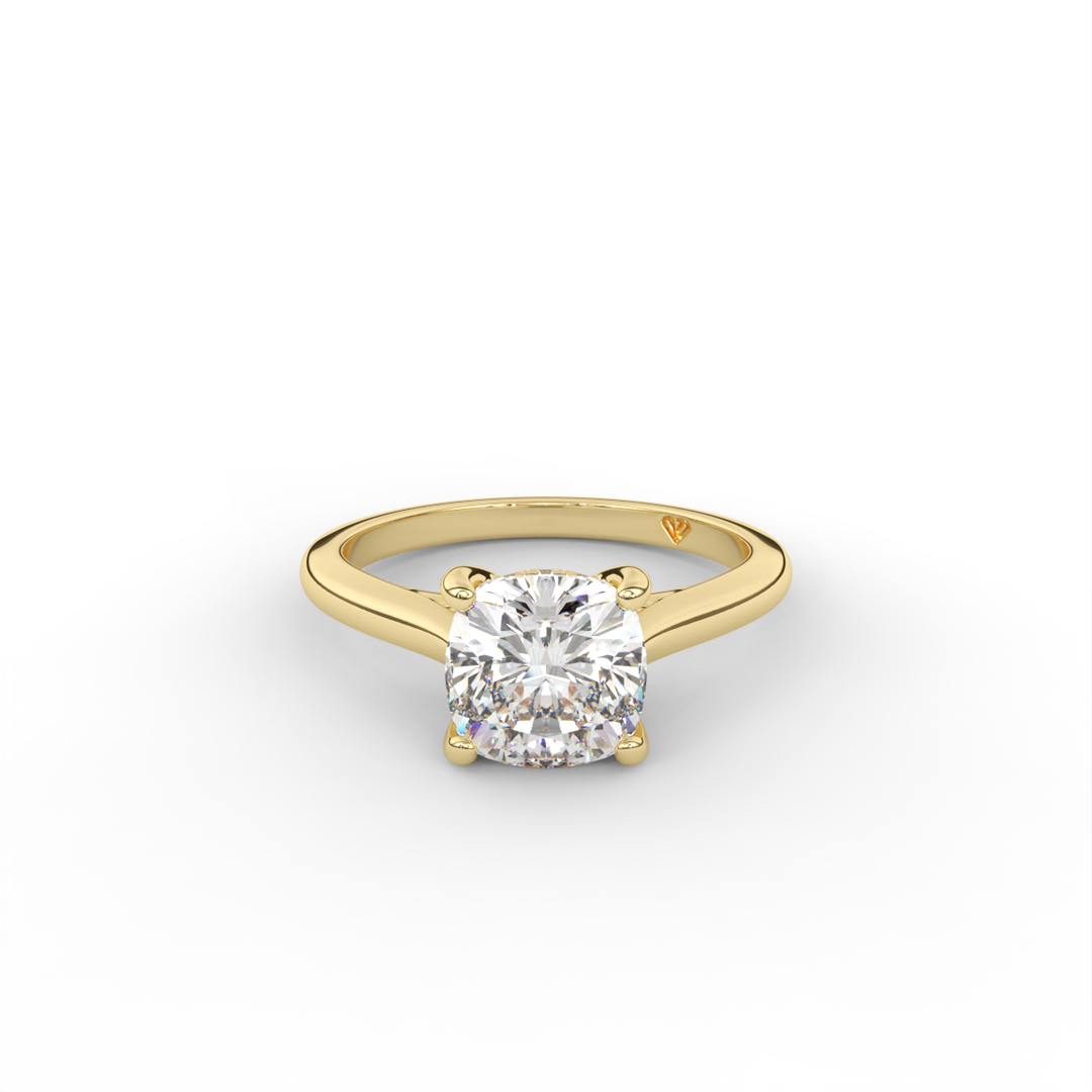 Stephanie - Classic Cathedral Hidden Halo Engagement Ring