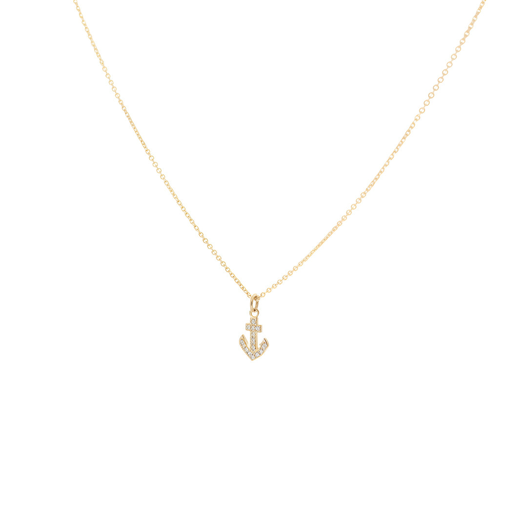 Diamond Anchor Necklace