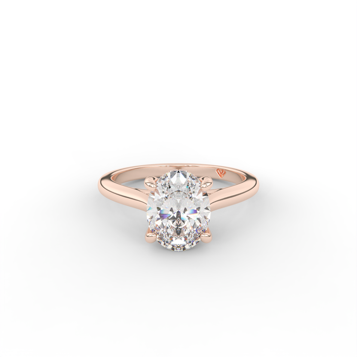 Stephanie - Classic Cathedral Hidden Halo Engagement Ring