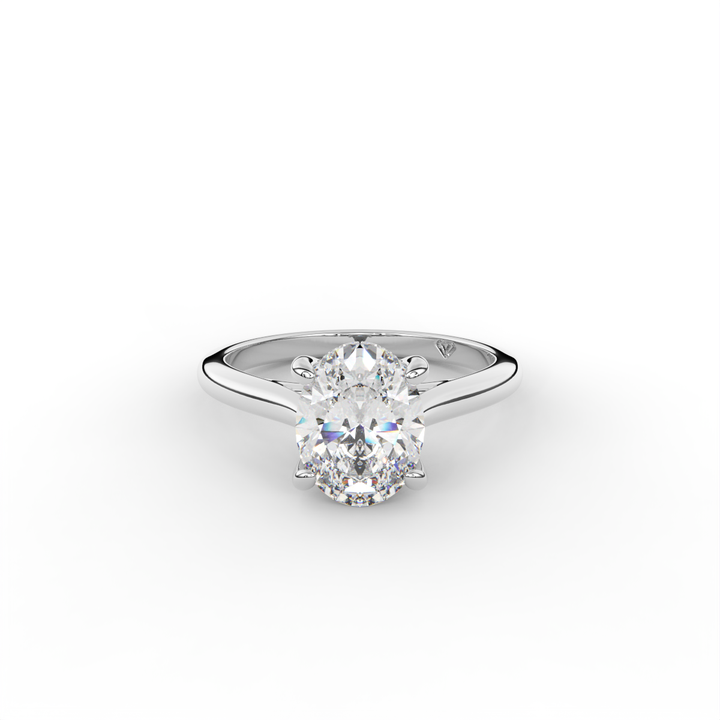 Stephanie - Classic Cathedral Hidden Halo Engagement Ring