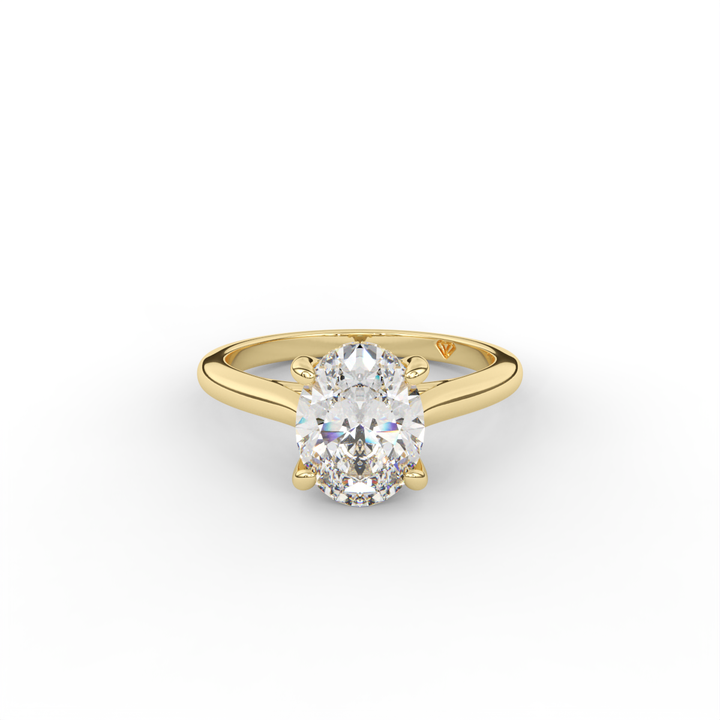 Stephanie - Classic Cathedral Hidden Halo Engagement Ring