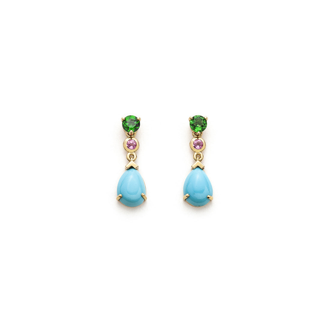 Boucles d'oreilles Serafino Picolo multi-pierres