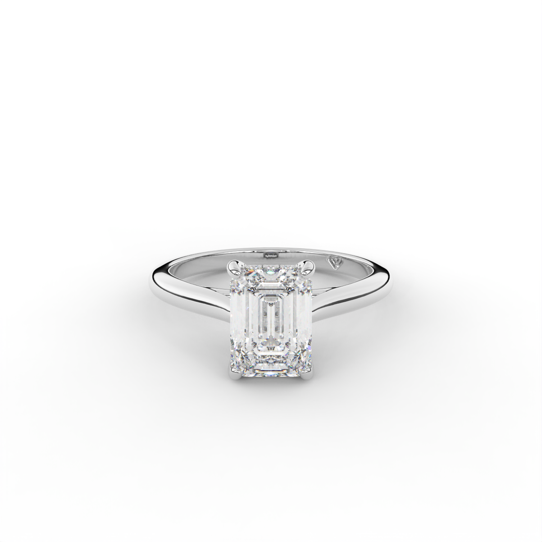 Stephanie - Classic Cathedral Hidden Halo Engagement Ring