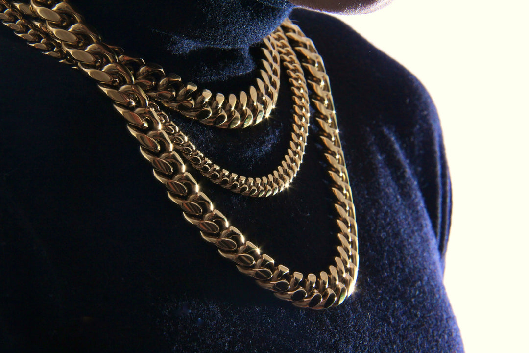 14mm Gold Plated Stainless Steel Cuban Link Chain