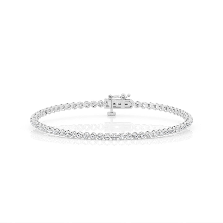 1.0ct TDW Lab Diamond Floral Set Tennis Bracelet 14K