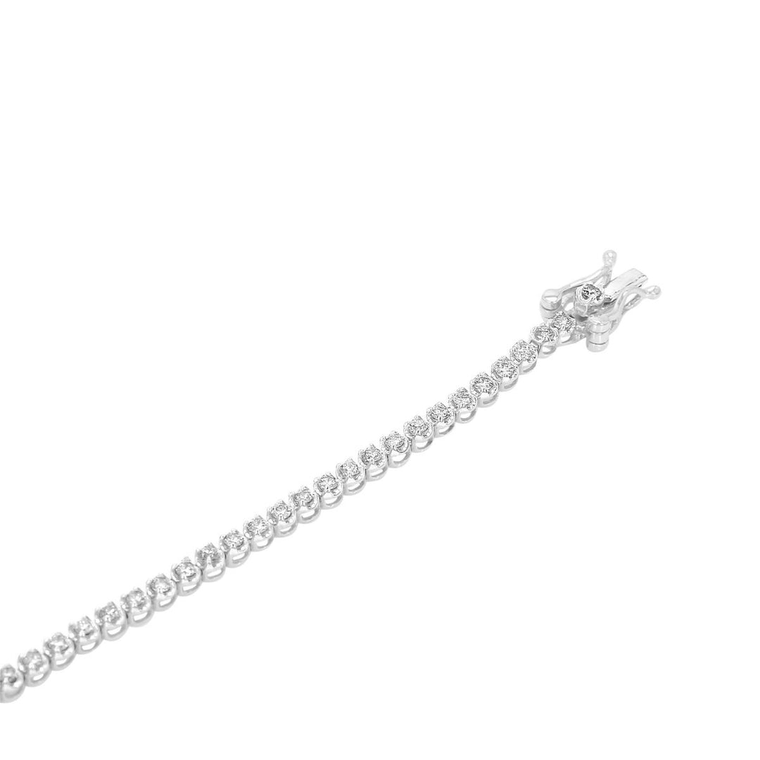 1.0ct TDW Lab Diamond Floral Set Tennis Bracelet 14K