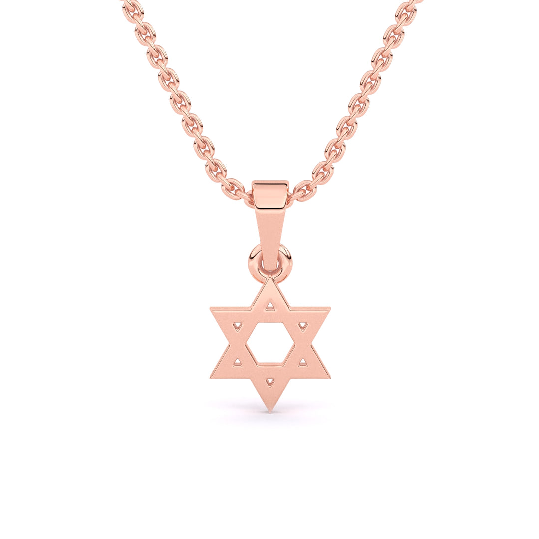 Gold Star of David Necklace