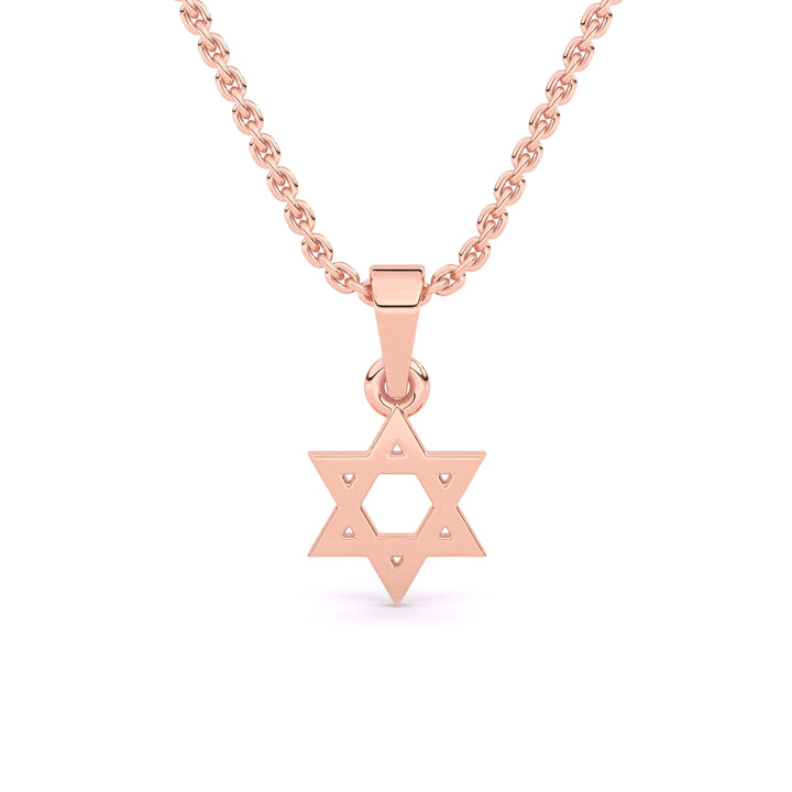 Gold Star of David Necklace