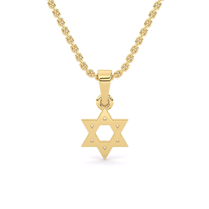 Gold Star of David Necklace