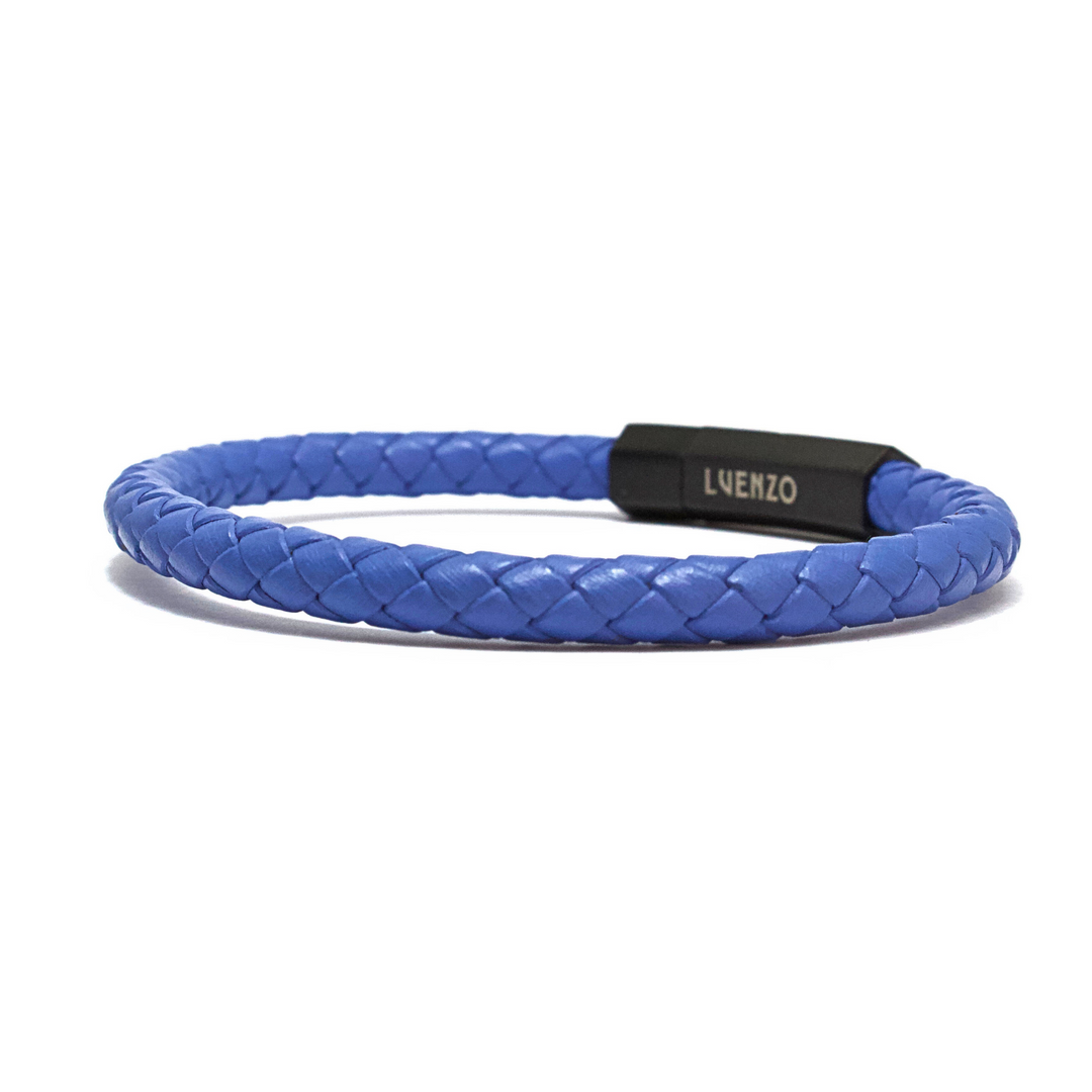 Luenzo Bleu de France Genuine Leather Bracelet