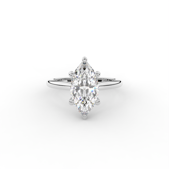 Stephanie - Classic Cathedral Hidden Halo Engagement Ring