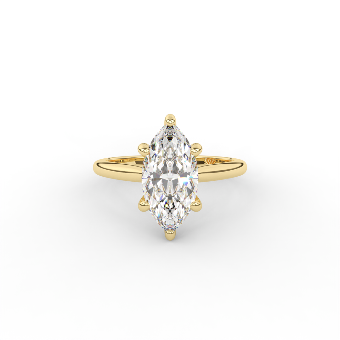 Stephanie - Classic Cathedral Hidden Halo Engagement Ring