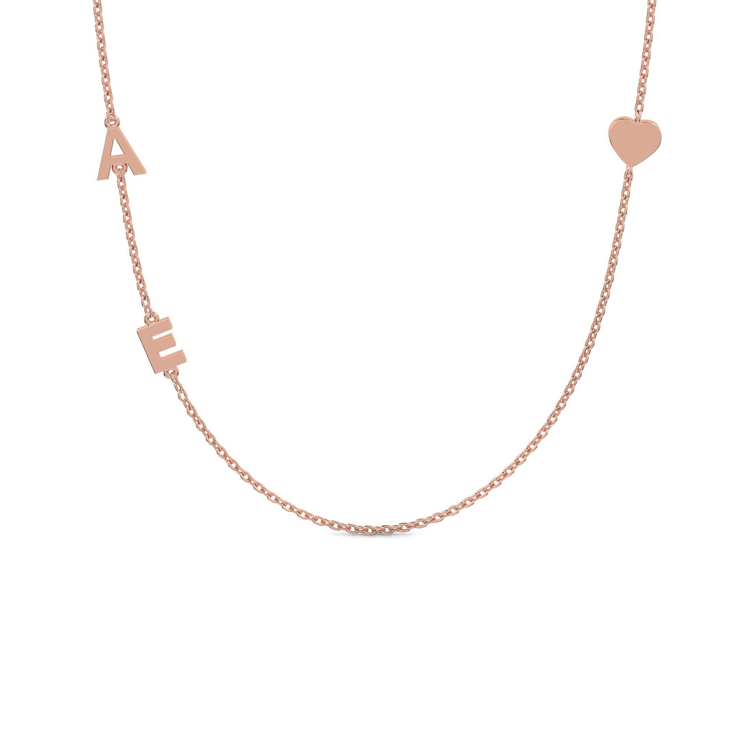 Collier Initiale et Coeur