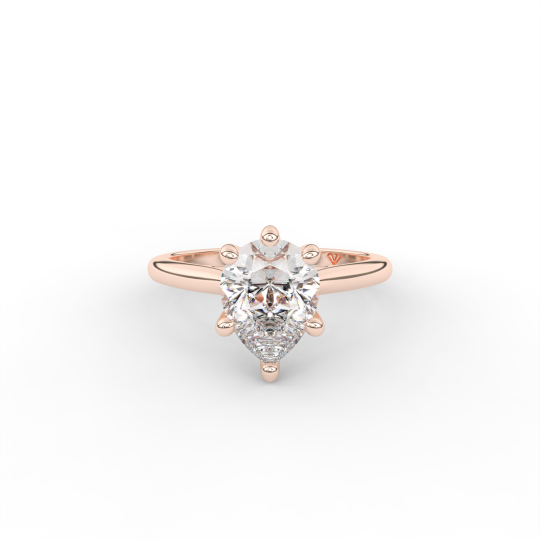 Stephanie - Classic Cathedral Hidden Halo Engagement Ring