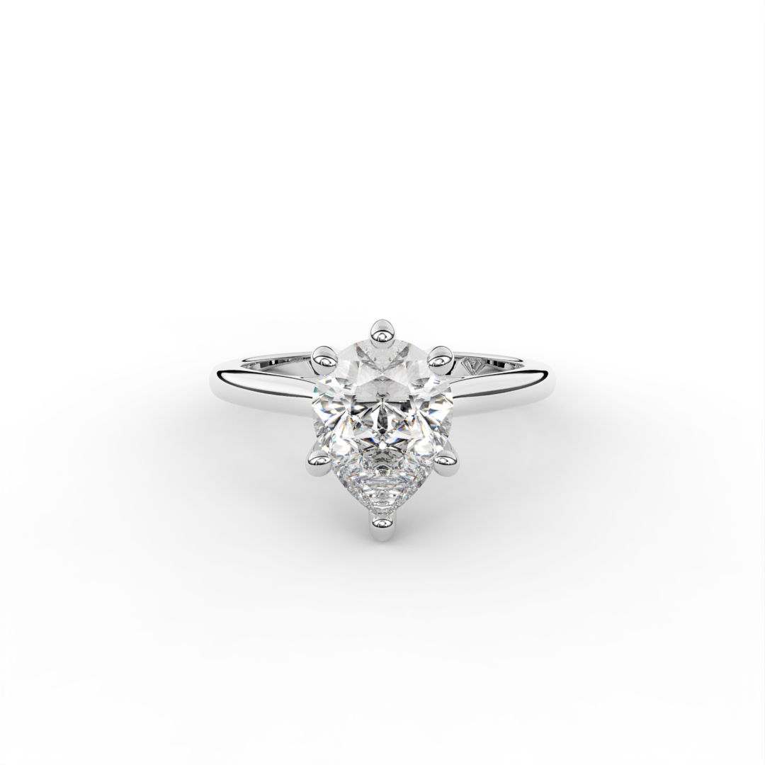 Stephanie - Classic Cathedral Hidden Halo Engagement Ring