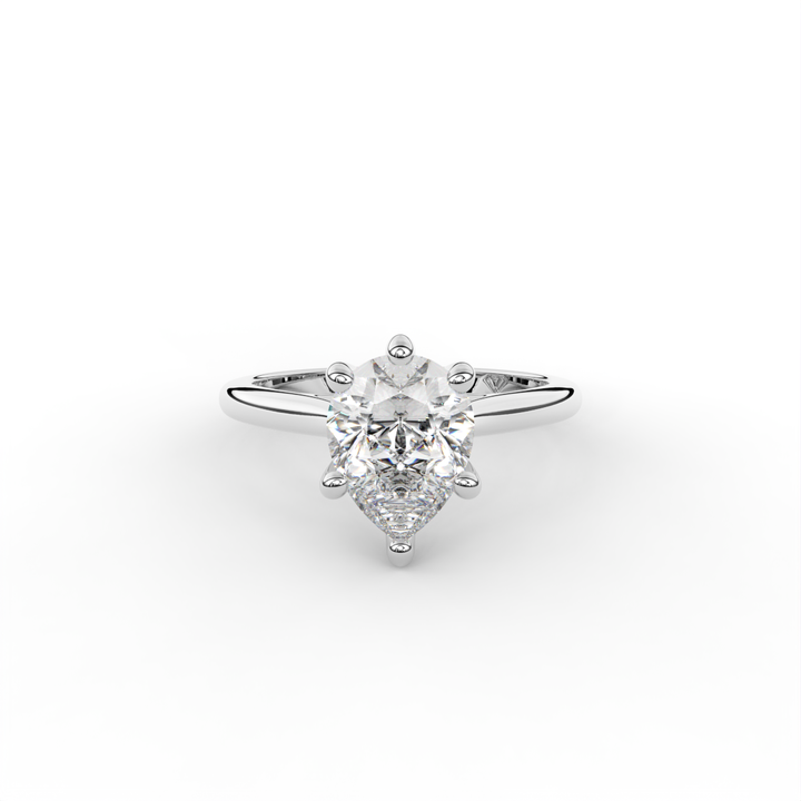 Stephanie - Classic Cathedral Hidden Halo Engagement Ring