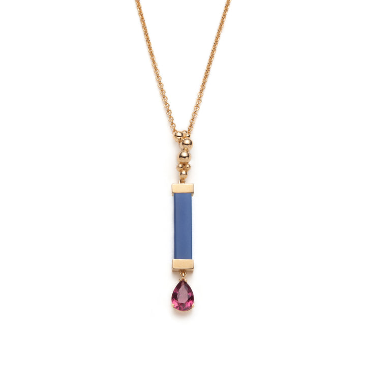 Serafino Joya Blue Agate & Rhodolite Pendant