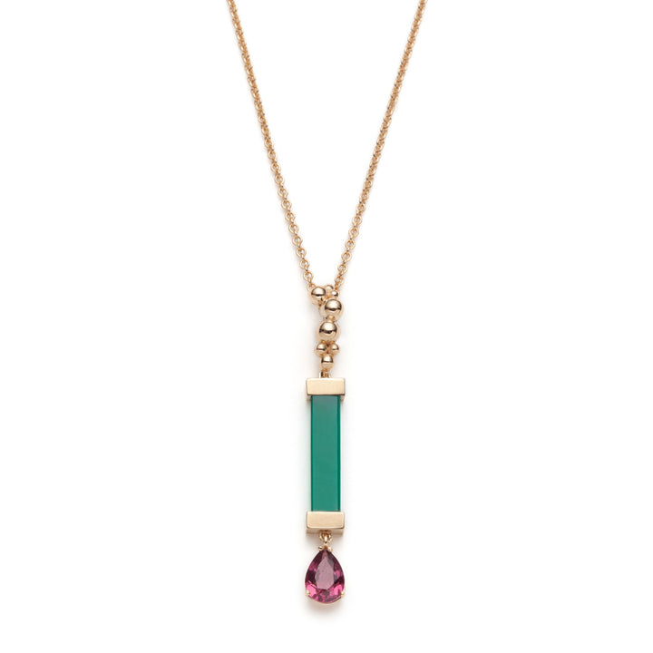 Serafino Joya Green Agate & Rhodolite Pendant