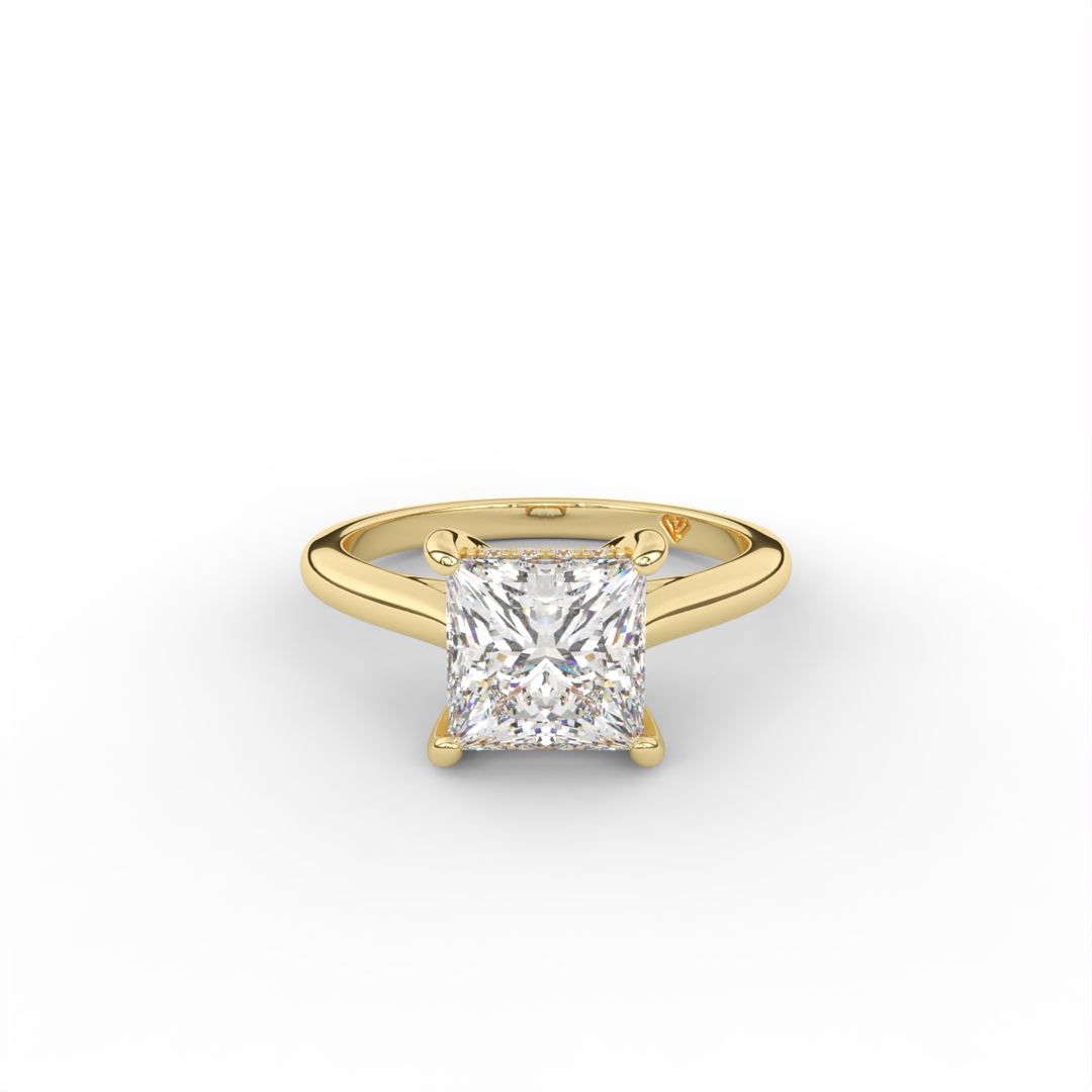 Stephanie - Classic Cathedral Hidden Halo Engagement Ring