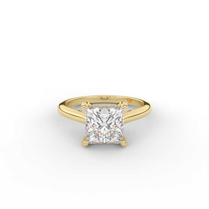 Stephanie - Classic Cathedral Hidden Halo Engagement Ring