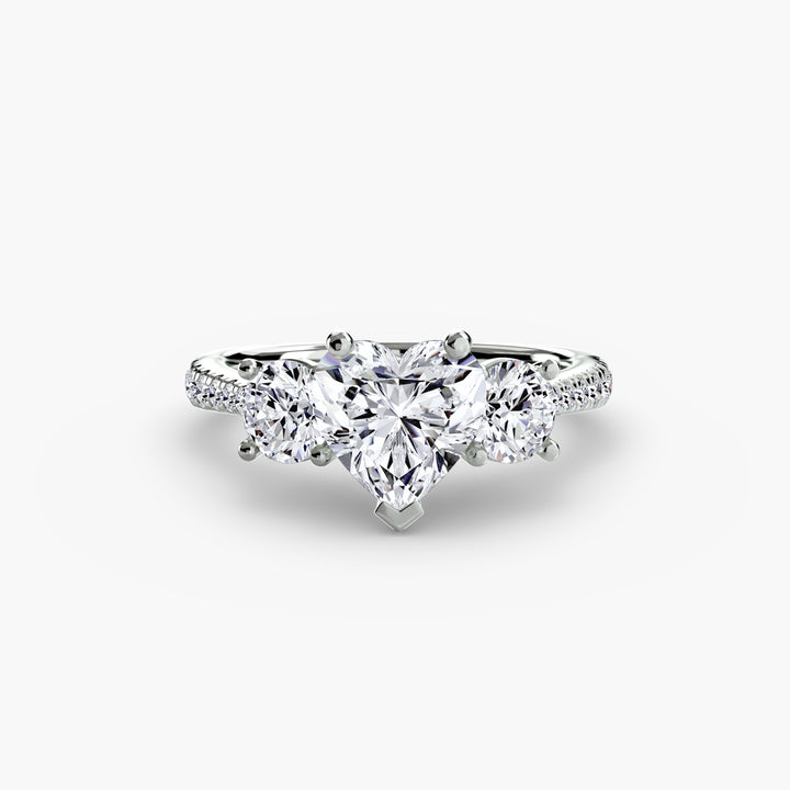 Three-Stone with Pavé Band