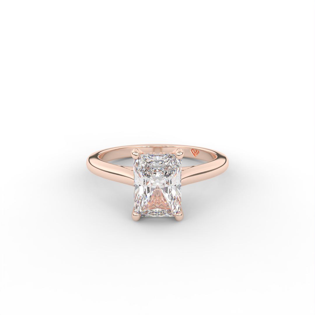 Stephanie - Classic Cathedral Hidden Halo Engagement Ring