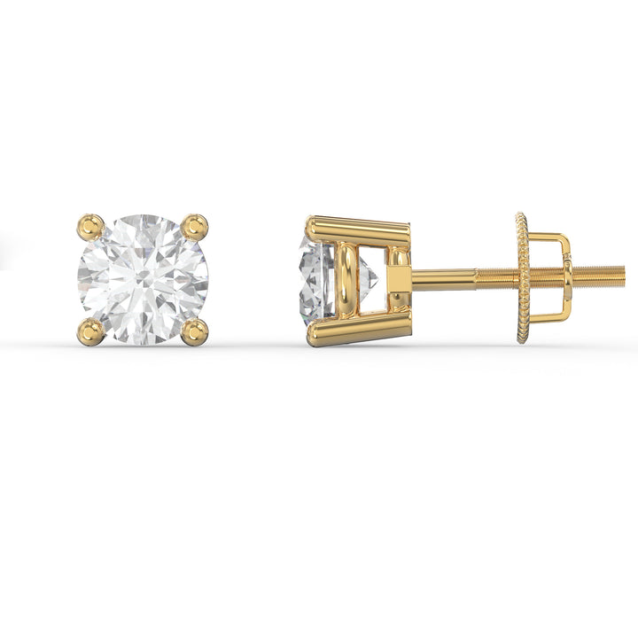 Classic Lab-Grown Diamond Stud Earrings in 14k Gold