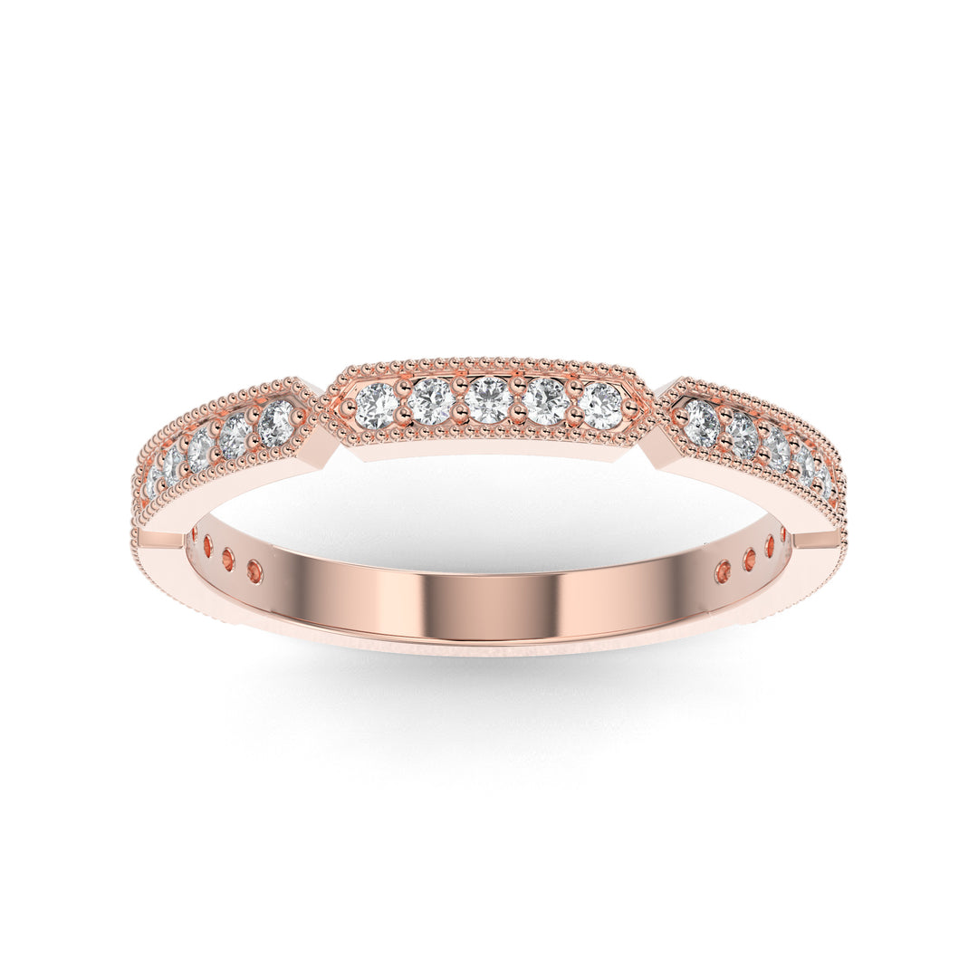 0.23ct Stackable Lab Diamond Ring Milgrain Accent