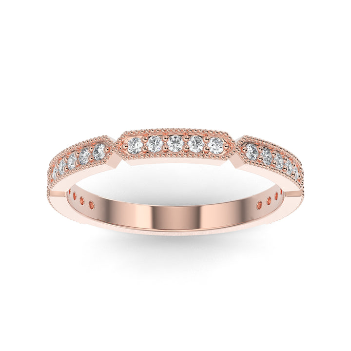 0.23ct Stackable Lab Diamond Ring Milgrain Accent