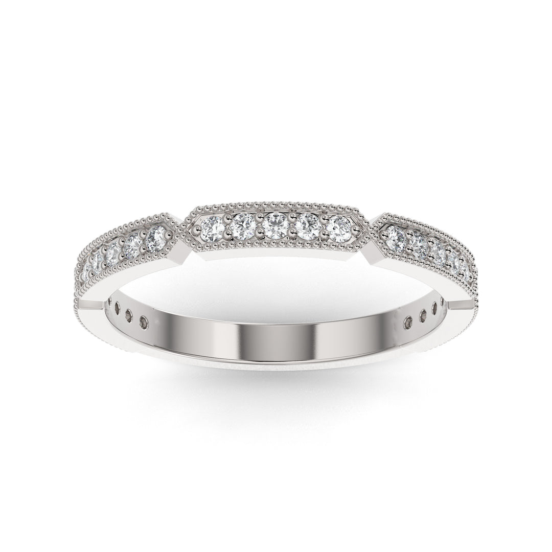 0.23ct Stackable Lab Diamond Ring Milgrain Accent