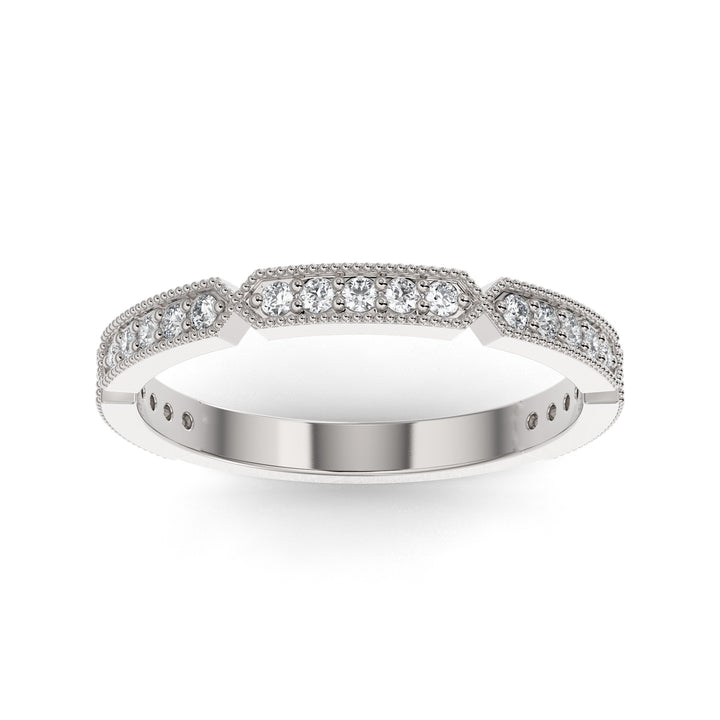 0.23ct Stackable Lab Diamond Ring Milgrain Accent