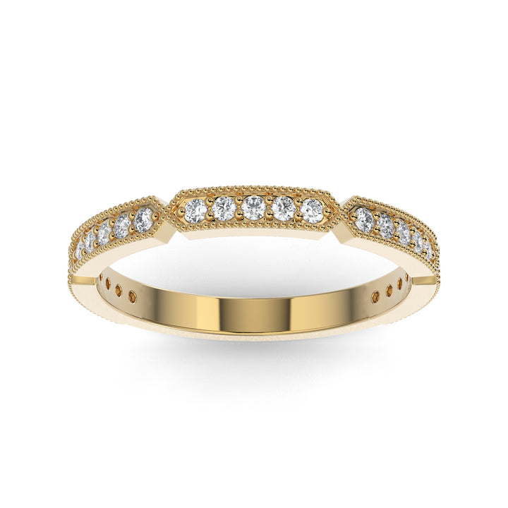 0.23ct Stackable Lab Diamond Ring Milgrain Accent