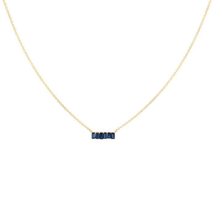 Sapphire Pendent Bar Necklace