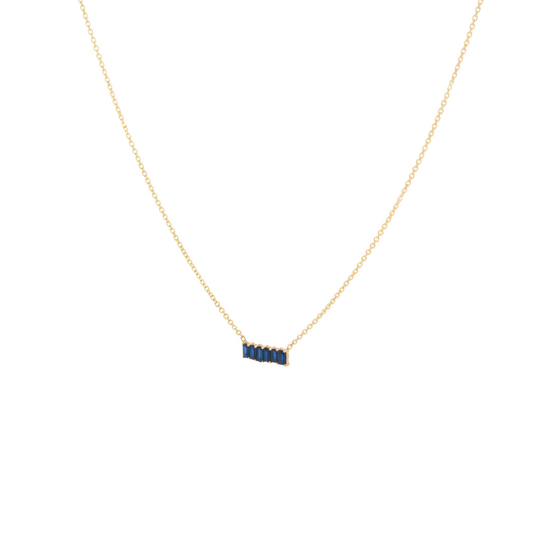 Sapphire Pendent Bar Necklace