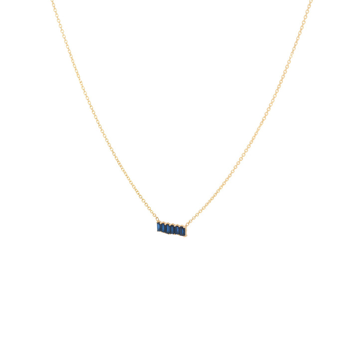 Sapphire Pendent Bar Necklace