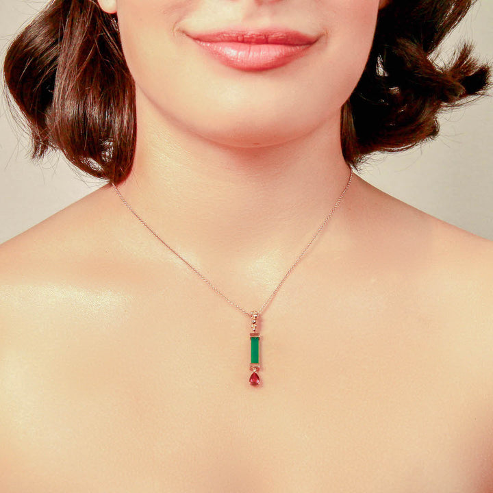 Serafino Joya Green Agate & Rhodolite Pendant