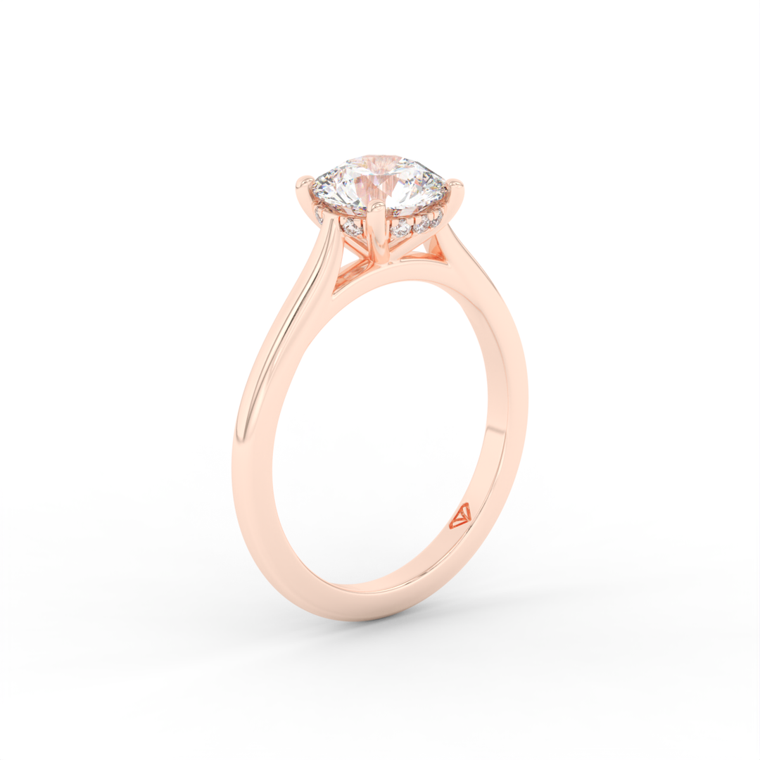 Stephanie - Classic Cathedral Hidden Halo Engagement Ring